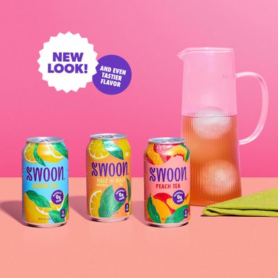 Swoon Iced Tea Variety Pack - Low Carb, Paleo-Friendly, Gluten-Free Keto Drink - Half + Half Iced Tea Lemonade, Peach Iced Tea, and Lemon Tea - 12 fl oz (Pack of 12)