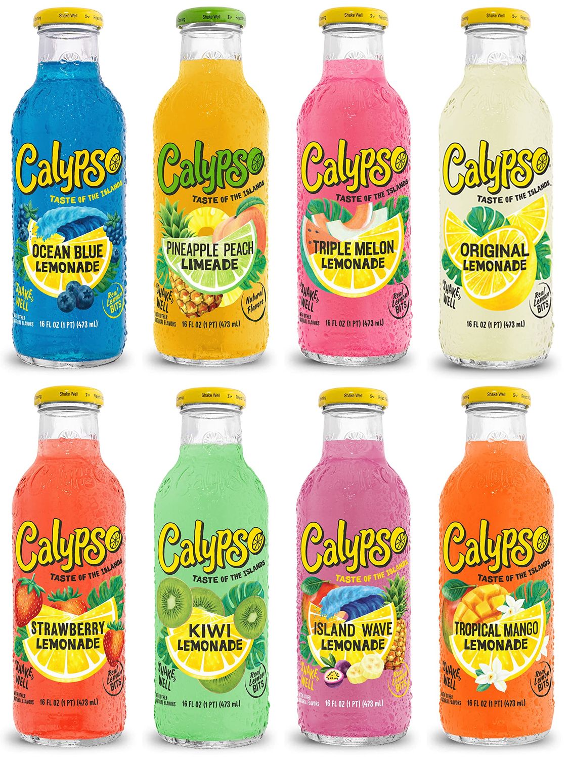 Calypso Lemonades Made with Real Fruit and Natural Flavors | 8 Flavor Variety,16 Fl Oz (Pack of 8)