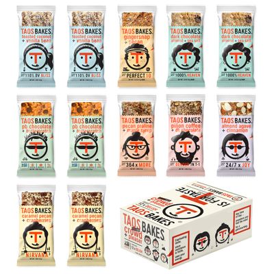 Taos Bakes - Variety Pack - Breakfast Bars - High Protein and High Fiber packed Granola Bars - Gluten Free &amp; Non-GMO - Healthy Snacks for Adults &amp; Kids - Trail Mix Bars - 12 Pack, 1.8oz Bars
