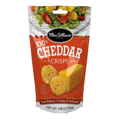 Mrs. Cubbison's Cheese Crisps - 100% Real Cheese, Keto Friendly, Great for Snacking and Salad Topper - Cheddar Flavor, 1.98 Ounce (Pack of 9)