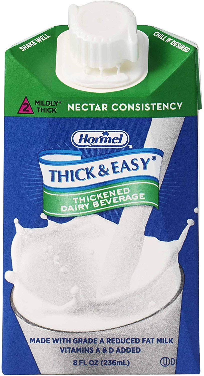 Thick &amp; Easy Dairy Thickened Beverage 8 oz. Carton Milk Flavor Ready to Use Nectar Consistency, 24739 - Case of 27