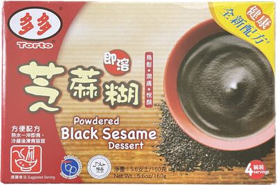 Torto Instant Powdered Black Sesame Dessert, 1 Box (4 sachets)