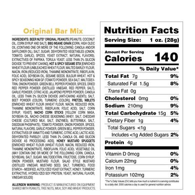 BEER NUTS Original Bar Mix - Crunchy Party Pretzels, Cheese Sticks, Sesame Sticks, Roasted Corn Nuts, &amp; Original Roasted Sweet Glazed Peanuts - Snack Chips Alternative - 32 oz Resealable Bag (2 Pack)