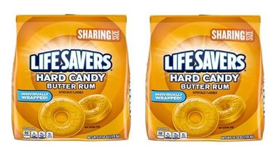 Lifesavers Butter Rum Individually Wrapped 145 oz bags Pack of 2 wExit 28 Bargains Sticker