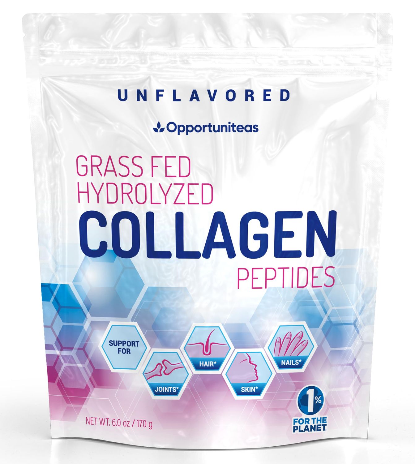 Opportuniteas Collagen Creamer for Coffee, Keto Colgeno Peptides Powder Creamer, Low Carb Keto &amp; Paleo Diet Friendly, Grass Fed, Gluten Free &amp; Non-GMO, Unflavored, 6 oz