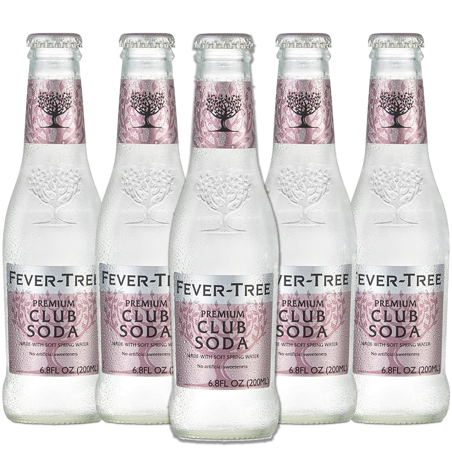 Fever Tree Premium Club Soda - Premium Quality Mixer &amp; Soda - Refreshing Beverage for Cocktails &amp; Mocktails 200ml Bottles