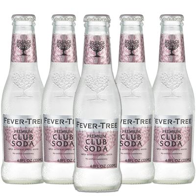 Fever Tree Premium Club Soda - Premium Quality Mixer &amp; Soda - Refreshing Beverage for Cocktails &amp; Mocktails 200ml Bottles