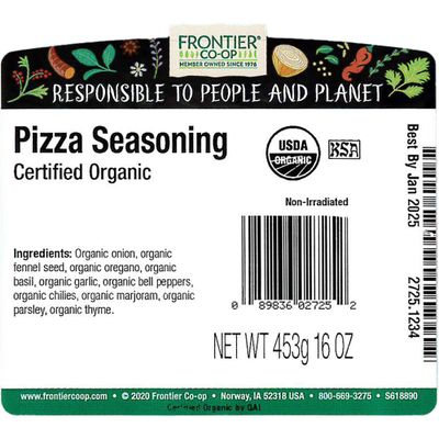 Frontier Co-op Organic Pizza Seasoning, 1lb Bulk Bag - Natural Pizza Seasoning Spice Blend, Perfect Pizza Spice for Homemade Pizzas, Pasta &amp; Italian Dishes