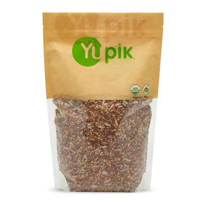 Yupik Organic Super 6 Seeds Mix, 2.2 lb, GMO-Free, Kosher, Vegan, Rich in Fiber, Nutritious Raw Snack &amp; Topping, With Brown &amp; Golden Flax Seeds, Sunflower, Sesame, Chia &amp; Pumpkin Seeds