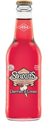 Stewart&#39;s Cherries &amp; Cream Soda, 12 fl oz (12 Glass Bottles)