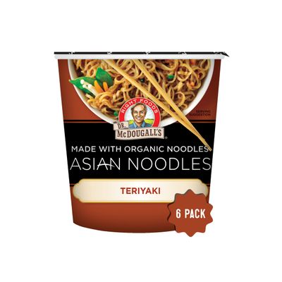 Dr. McDougall&#39;s Teriyaki Noodle - Organic Asian Noodles - Vegan Ramen Noodles - Instant Ramen Noodle Cups - Vegetarian Ramen - 1.9 Ounces - Pack of 6