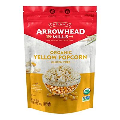 Arrowhead Mills Organic Yellow Popcorn, 28 oz Bag (Pack of 2)