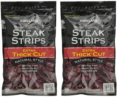 Kirkland Signature Steak Strips Extra Thick Cut, 2 Pack (12 oz Bag)