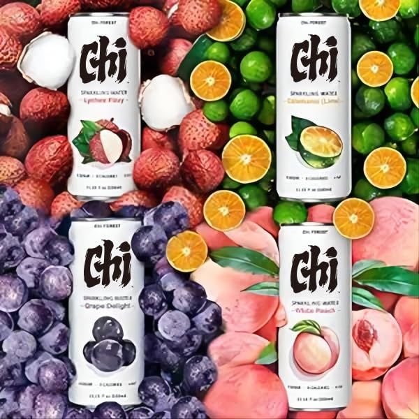 CHI FOREST 4 Flavor Variety Pack Sparkling Water, 11.15 fl oz Cans(24 Pack)