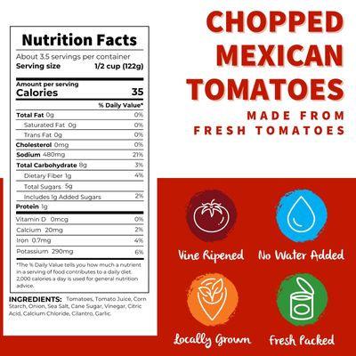 Dei Fratelli Chopped Mexican Tomatoes with Jalapenos (14.5 oz. Cans, 6 pack) - Vine-Ripened - Non GMO, Gluten-Free