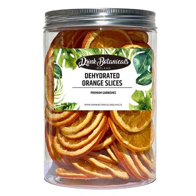 Dehydrated Dried Orange Slices | Wheels | 55 + Servings Approx | 100% Natural | For Cocktails, Wreath Making, Tea, Cakes, Decoration | Dried Orange For Cocktails | PET Jar | 5.29 oz | 150 Grams