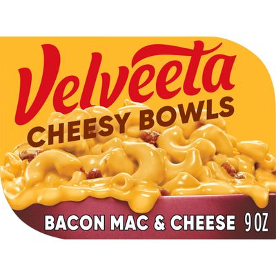 Velveeta Cheesy Bowls Bacon Mac &amp; Cheese Microwave Meal, 9 oz Tray