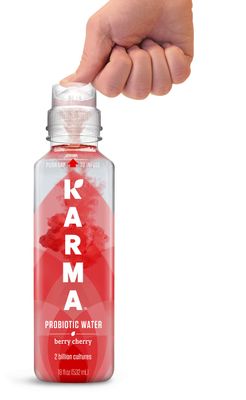 Karma Probiotic Water - 12 Pack, Berry Cherry Drink - Immune &amp; Gut Health Support