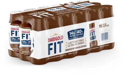 Darigold FIT High Protein Milk 2 Percent Low Fat Milk - Lactose Free, Ultra Pasteurized Milk 2 Percent- 14g Protein, 40% Less Sugar - 8oz, 18 Pack (Chocolate Milk)