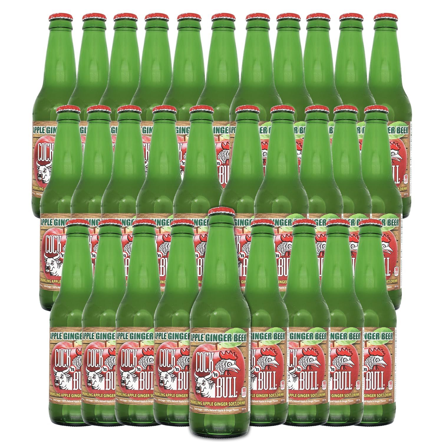 Cock n Bull Apple Ginger Beer 30 Pack 12oz Soda Bottles - Ideal Mixer for Cocktails, Mocktails, and Bartenders - Premium Quality for Perfect Mixed Drinks - Refreshing Flavor Profile- Made In USA