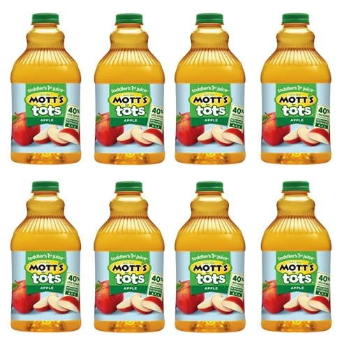 Mott&#39;s For Tots Apple, 64 Fl Oz Bottle, Juice With Purified Water, Good Source Of Vitamin C, 40% Less Sugar Than 100% Apple Juice, No Artificial Sweeteners