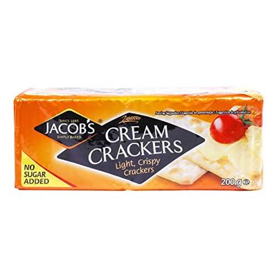 Jacob&#39;s Cream Cracker No Added Sugar 200G (Pack of 12)