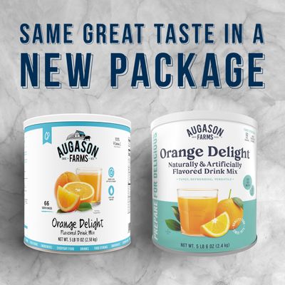 Augason Farms Orange Delight Drink Mix Can, Emergency Food Supply, Everyday Meals, 52 Servings