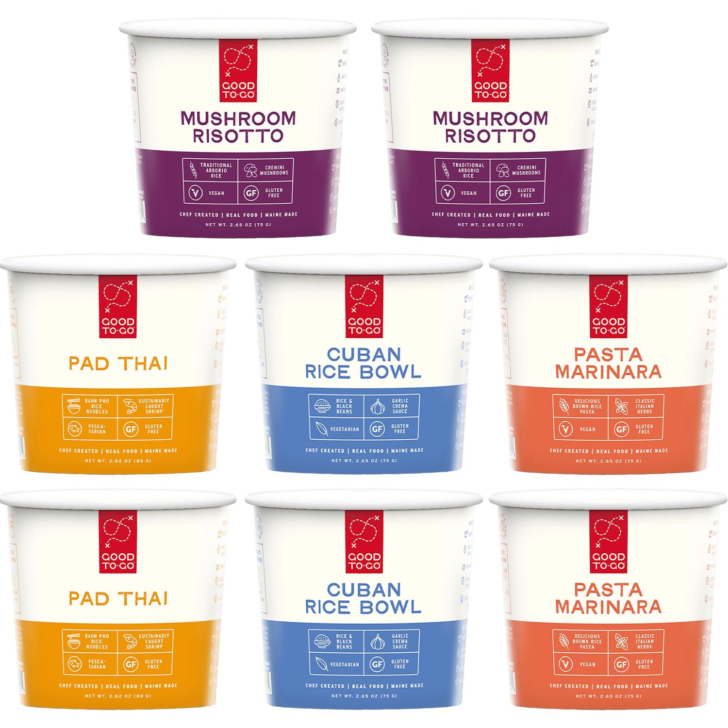 GOOD TOGO Instant Lunch  Dinner Cups 8Pack  GlutenFree  Real Food Ready in Under 10 Minutes  Microwavable Food Just Add Water Meals  Healthy Delicious Low in Sodium Variety 8Pack 8Pack