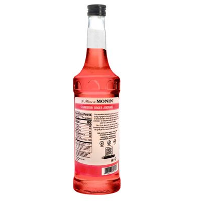 Monin - HomeCrafted Strawberry Ginger Lemonade Cocktail Mixer, Ready-to-Use Drink Mix, Sweet & Tart Flavor, Just Add Vodka, Perfect for Cocktails & Iced & Frozen Beverages (750 ml, 2-Pack)