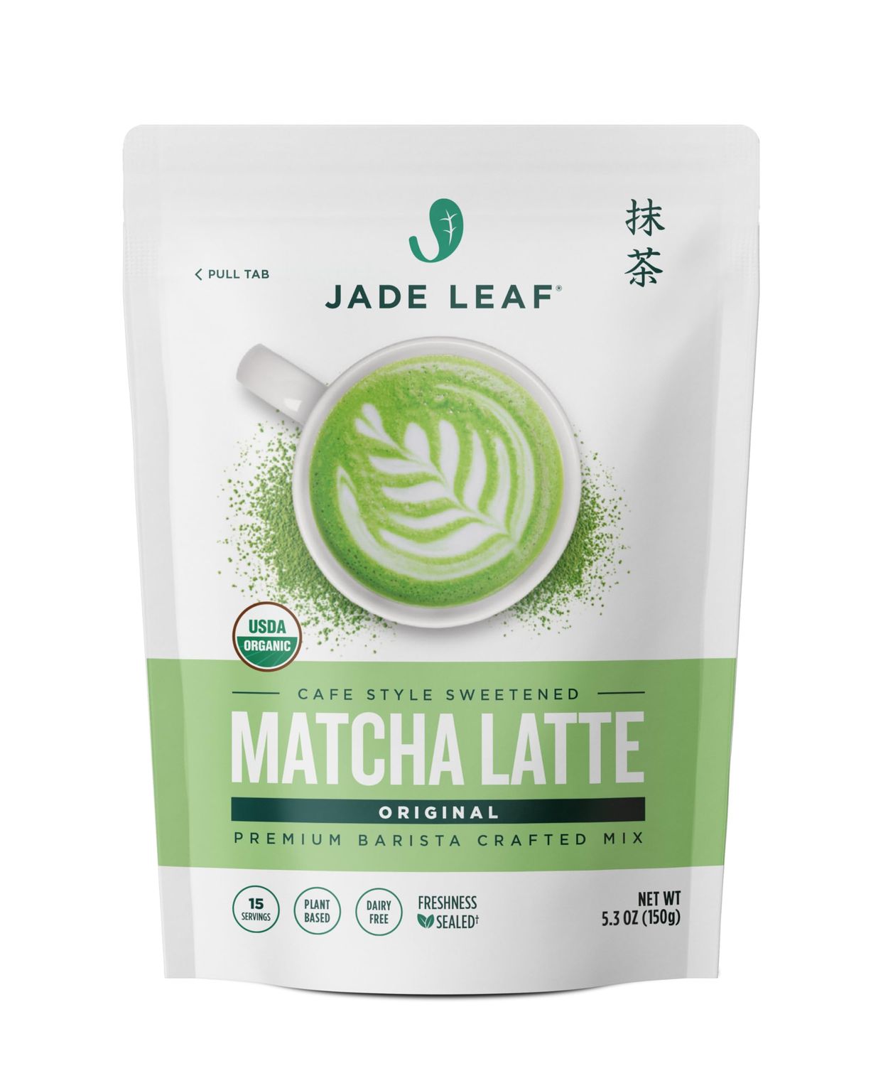 Jade Leaf Matcha Organic Caf Style Sweetened Matcha Latte Premium Barista Crafted Mix - Original - Authentically Japanese (5.3 Ounce Pouch)