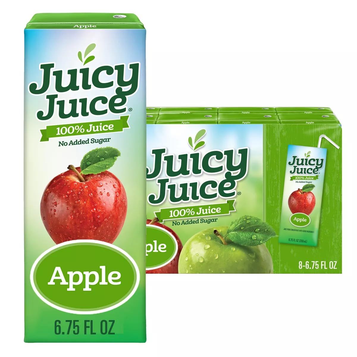 Juicy Juice Apple Juice Single Serve Slim, 54 Fluid Ounce, 8 Per Pack - 4 Packs Per Case