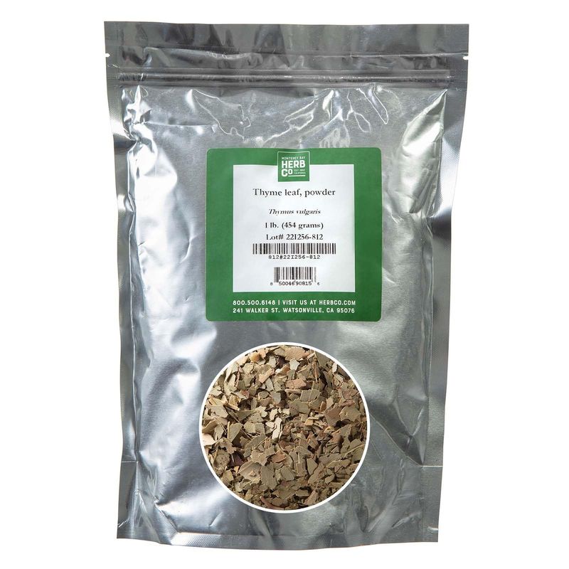 Monterey Bay Herb Co Thyme Leaf Powder | Mediterranean Herb for Cooking, Oils, Soaps &amp; Creams | 1 LB Bulk Herb