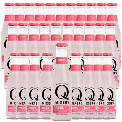 Q Mixers Sparkling Grapefruit, Premium Cocktail Mixer Made with Real Ingredients 6.7oz Bottle | 30 PACK