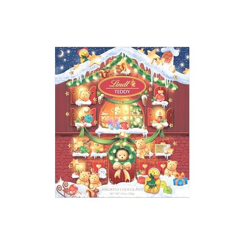 Lindt Holiday Teddy Bear Advent Calendar Assorted Chocolate Candy, 4.5 oz.