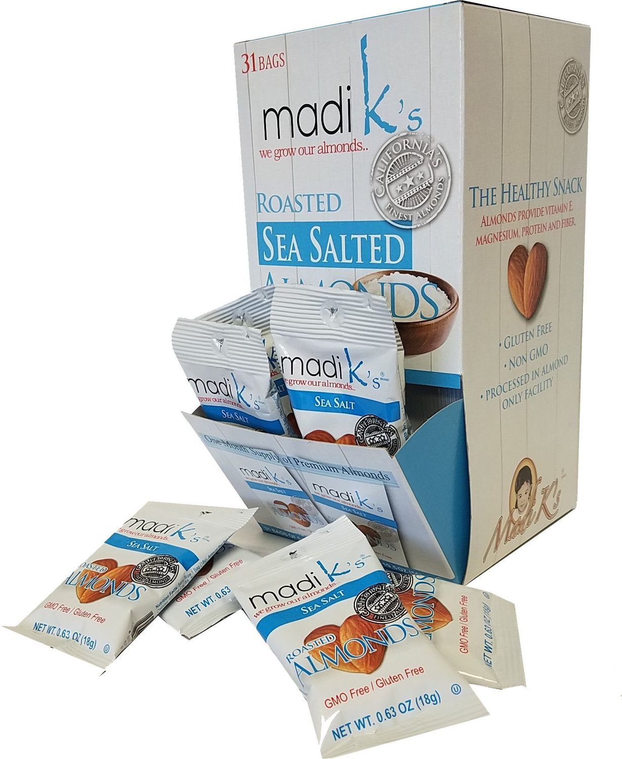 Madi K&#39;s Almonds, Sea Salt, 31 Count (Pack of 1)