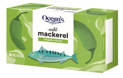 Ocean&#39;s Wild Mackerel | Jalapeno Infused | 4.41 oz | Skinless and Boneless Fillets | Kosher | (5 Pack)