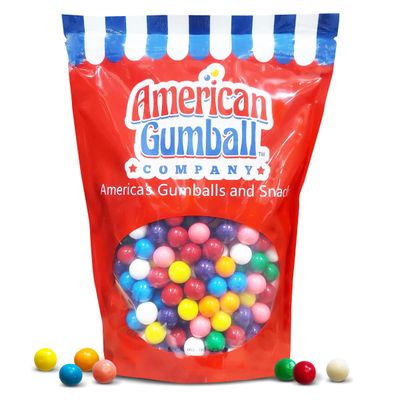 American Gumball Company - .62 inch Bubble Gum Balls for Small 1/2 Gumball Machine - 5 Assorted Flavors, Bulk Bag, 2 Pounds