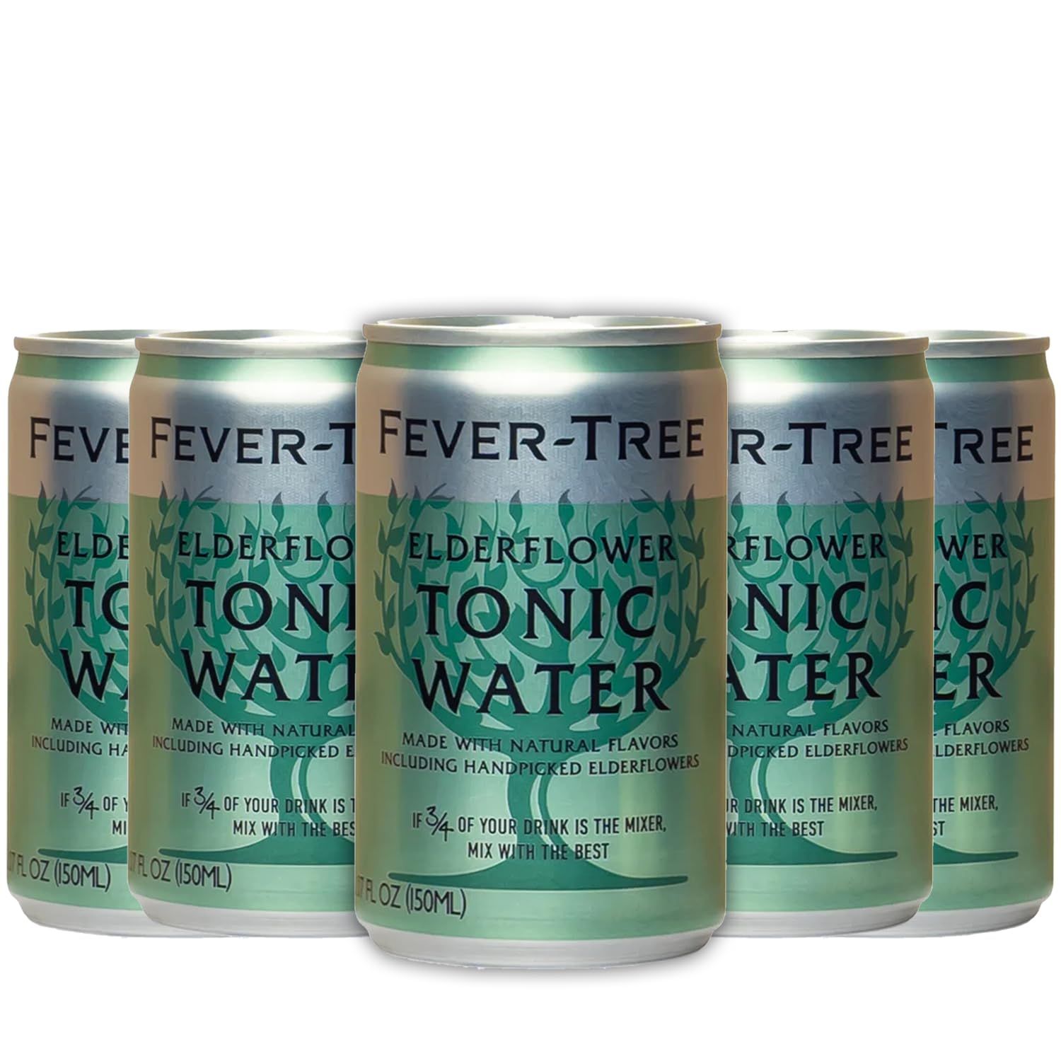 Fever Tree Elderflower Tonic Water - Premium Quality Mixer &amp; Soda - Refreshing Beverage for Cocktails &amp; Mocktails 150ml Cans