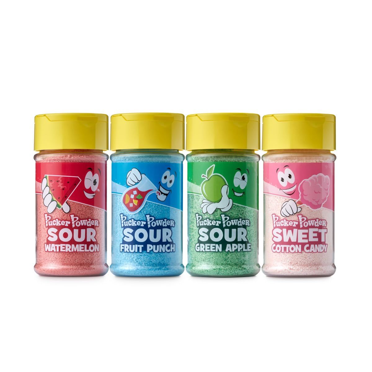 Pucker Powder Dessert Topping Assortment Pack - Candy, Ice Cream Topper, Cupcake and Cake Topper, Gift Pack, Kids Parties, Cocktail Rimmer - 4 Pack