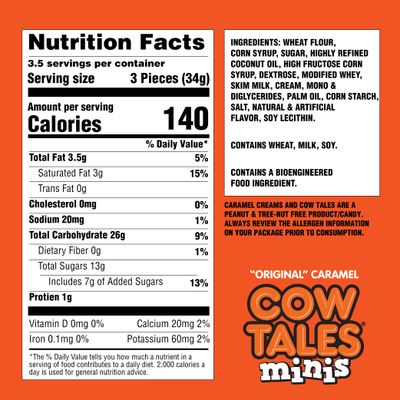 Goetze's Candy Vanilla Cow Tales Minis - 4 Ounce Bag - Fresh from the Factory