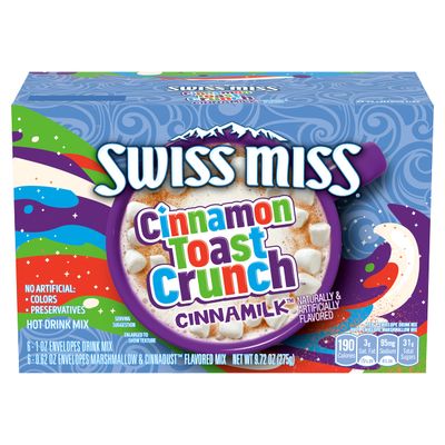 Swiss Miss Cinnamon Toast Crunch Cinnamilk Flavored Hot Drink Mix with Marshmallows, 6 ct