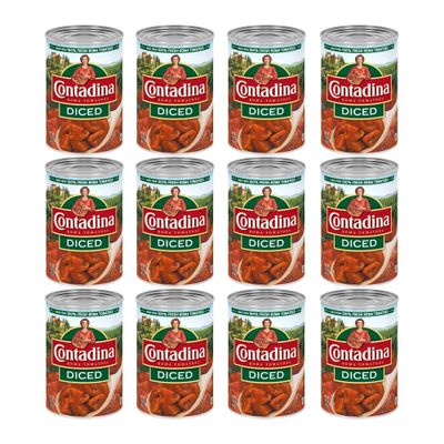 Contadina Diced Tomatoes, 14.5 oz (Pack of 12 Cans)