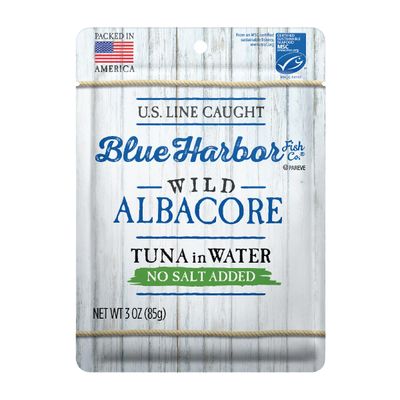 Blue Harbor Fish Co. Wild Albacore Tuna in Water No Salt Added - 3 oz Pouch (Pack of 12)