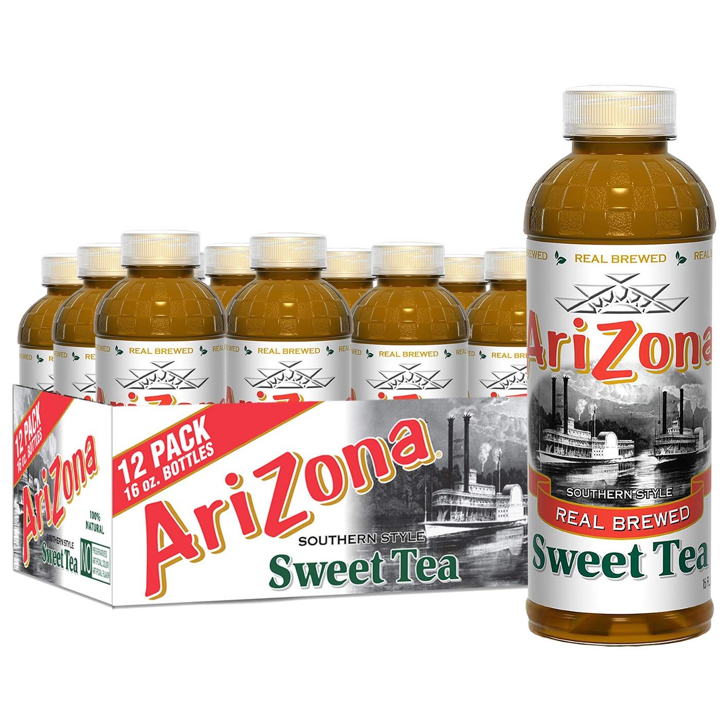 AriZona Sweet Tea - Southern Style Premium Brewed Tea, 16 Fl Oz (Pack of 12)