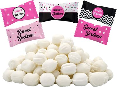 Sweet Sixteen Buttermints, 16th Birthday Mint Candies, After Dinner Mints, Butter Mint Candy, Fat-Free, Individually Wrapped (55 Pieces)
