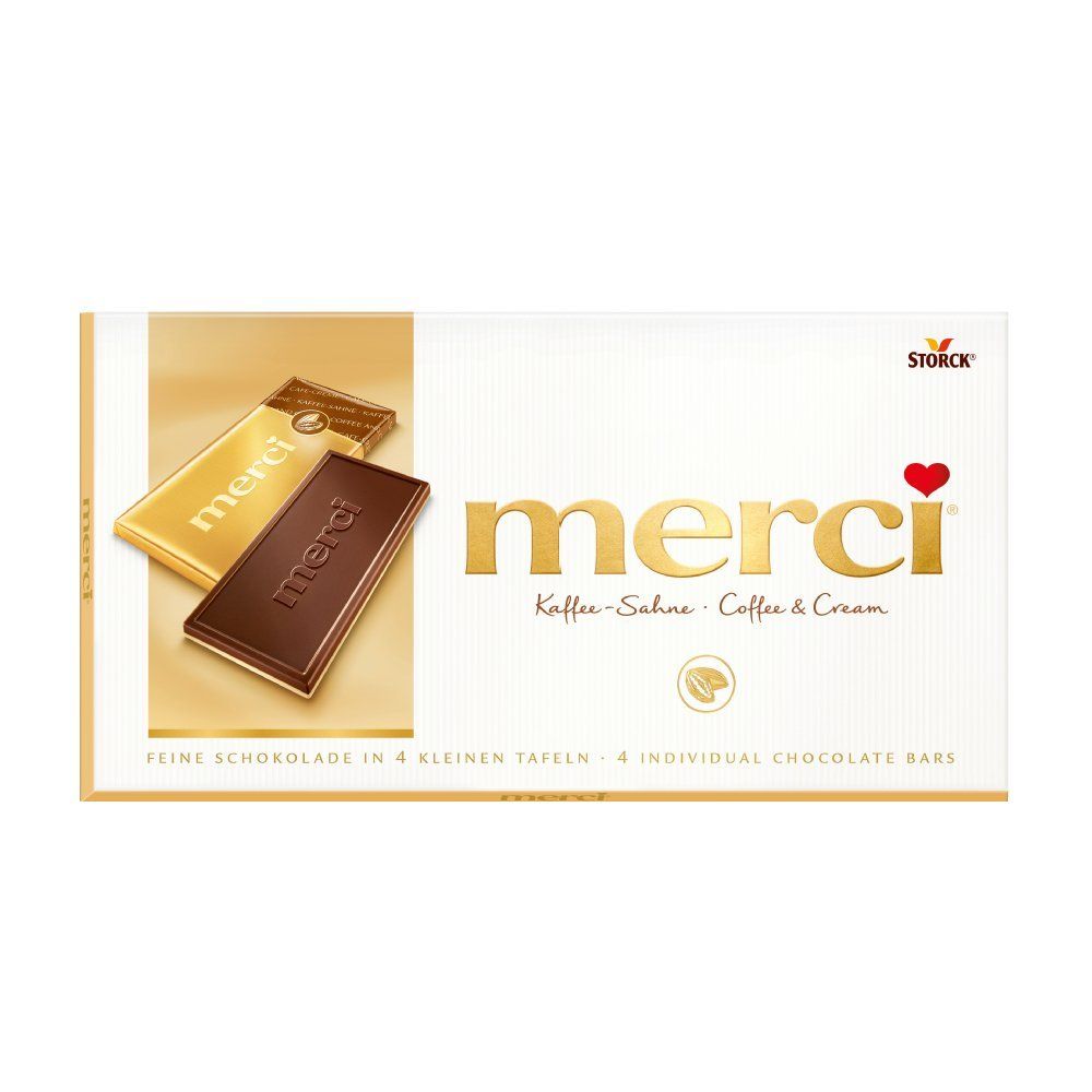 Merci Chocolate | Merci Bar Coffee Cream | Merci Candy | Storck Merci | 3,5 Ounce Total