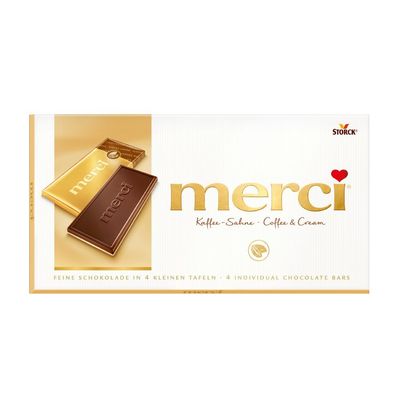 Merci Chocolate | Merci Bar Coffee Cream | Merci Candy | Storck Merci | 3,5 Ounce Total