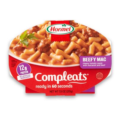 HORMEL COMPLEATS Beefy Mac &amp; Cheese Microwave Tray, 7.5 Ounce (Pack of 7)