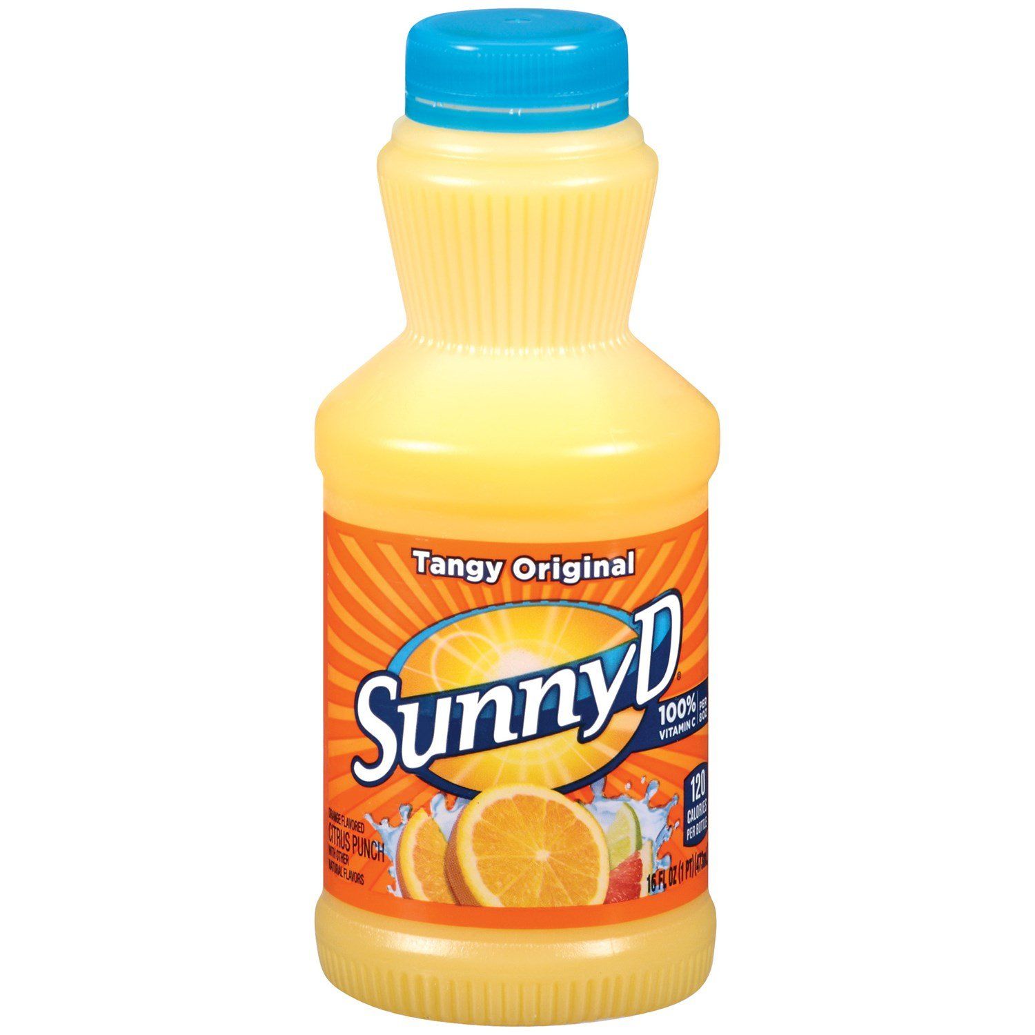 Sunny D Sunny Delight Florida Style Orange Tangy Original Citrus Punch Juice 16 Oz (Pack of 12)