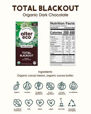 Alter Eco | Dark Chocolate Bars | Pure Dark Cocoa, Fair Trade, Organic, Non-GMO, Gluten Free (4-Pack Total Blackout)